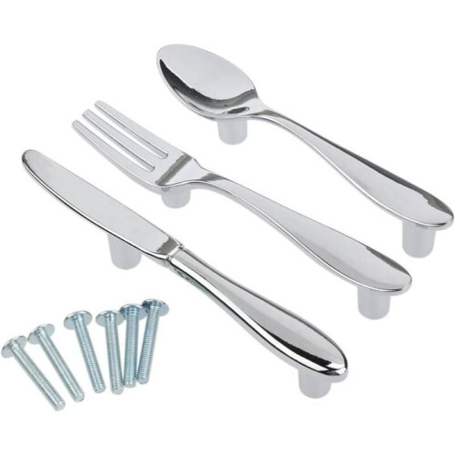 VHV set of 3 kitchen cabinet drawer handles knife spoon fork