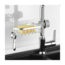 Kitchen faucet sponge holder, sink organizer, hanging faucet drain rack VHV