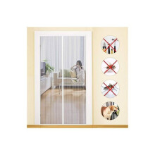 Magnetic fly screen door, fire-resistant fiberglass, fine-mesh, fly and insect curtain with VHV closure