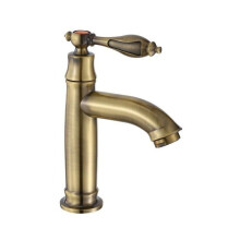 Retro solid brass washbasin tap, retro brass pipe spout, single hole cold water mixer tap for the kitchen VHV
