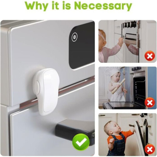 x Double Button Oven Door Lock for Baby Safety, for Kitchen, VHV 1