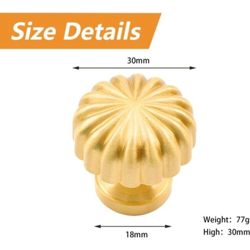 Solid brass pumpkin round handles knobs for dresser kitchen bathroom cabinet door drawer VHV 1