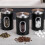 Tin lid with viewing window for storage container for coffee, pasta, flour, metal black VHV 2