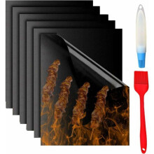 BBQ Grill Mat, Grill Mat, BBQ Set, Reusable Heat Resistant Cooking Mat, Easy to Cut VHV Sheet
