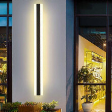 Applique longue LED Villa Applique murale Villa Porche Applique extrieure IP65 Appliques murales tanches Noir Longue bande lumineuse Applique extrieur