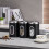 Tin lid with viewing window for storage container for coffee, pasta, flour, metal black VHV 3
