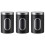 Tin lid with viewing window for storage container for coffee, pasta, flour, metal black VHV 1