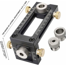 4-Hole Drill Guide Set for Adjustable Woodworking Screw Gauge in 1 VHV