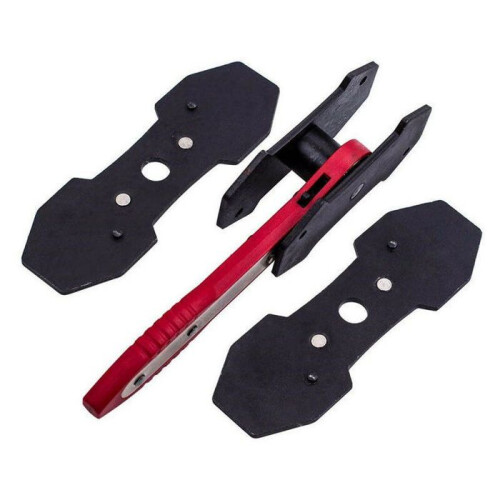 Ratchet brake caliper piston reset tool with 4 steel plates and replacement hooks VHV 1