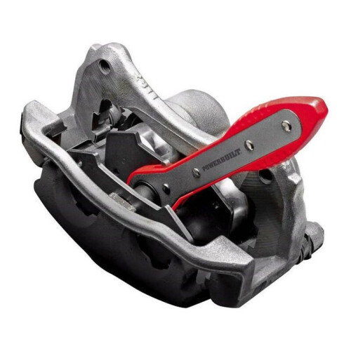 Ratchet brake caliper piston reset tool with 4 steel plates and replacement hooks VHV 2