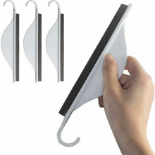 Shower squeegee with wall hook for cleaning windows and mirrors white VHV