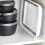 Portable collapsible plastic container for washing vegetables and dishes, rectangular bowl for camping, gray VHV 3