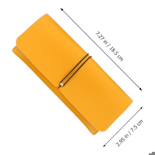 VHV Portable Leather Glasses Case for Travel, Yellow, 3-Pack 1