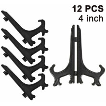 Set of 12 plastic plate stands, foldable stands for presenting dishes and books VHV