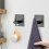 Stainless steel wall hooks for self-adhesive application for bathroom and kitchen without drilling black VHV 3