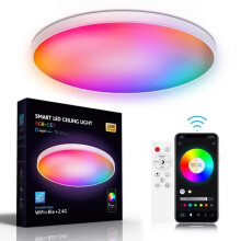 Smart RGB LED ceiling light with Alexa app and remote control, Wi-Fi and Bluetooth, 30 W