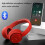 Bluetooth Headset – VHV – Foldable Model – 25 Hour Battery Life – Noise Cancelling – Red 2