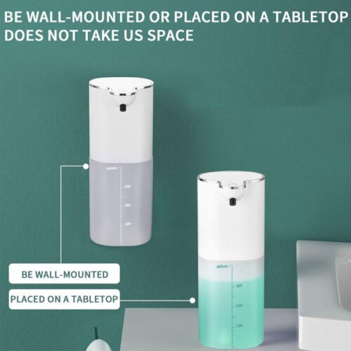 400ml Automatic Wall-Mounted Soap Dispenser, USB Rechargeable, IPX5 Waterproof, Touchless, for Kitchen VHV 2