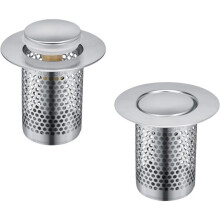 2-piece stainless steel kitchen sink strainer with shower grid and brass cover VHV