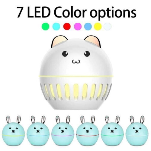 Cute hamster-shaped USB aroma diffuser, mini cool mist humidifier with colorful night light 2