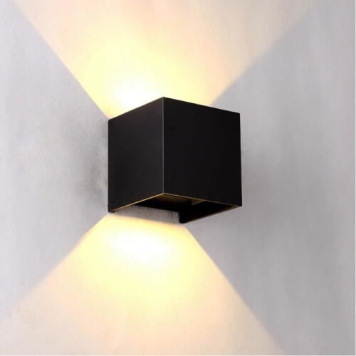 LED wall lamps, indoor/outdoor lighting, adjustable beam angle, 6W warm light, black