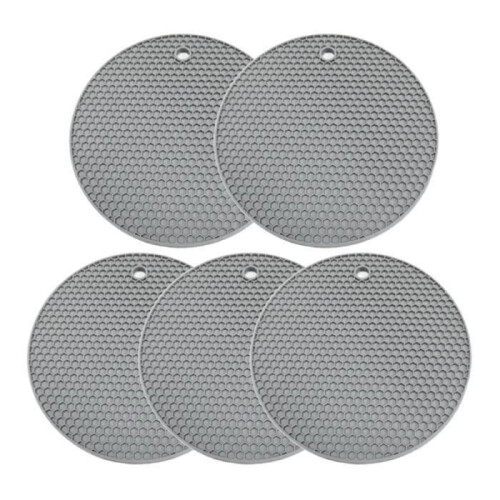 Coasters - VHV - Silicone round - Set of 5 - Non-slip - Durable