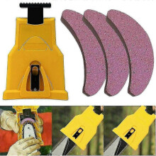 (Sharpener and 3pcs Grindstone) Chainsaw Teeth Sharpener Saw Chain Kit Professional Woodworking Tool