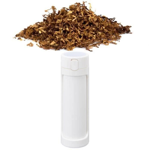Rolled cone holder, cigarette case, odor resistant, portable, for home decor, white linen