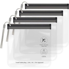 4-Pack Clear Travel Toiletry Bags – TSA Approved, 8 x 8 Inches