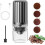 Portable Electric Coffee Grinder – 1200mAh – 25g Bean Container and 120ml Powder Container – Adjustable Ceramic Burr – Silver 1