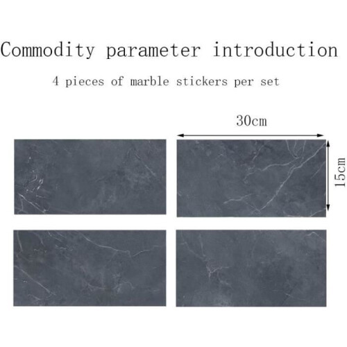 Tile Stickers - YSTP - Rectangular Decorative Self-Adhesive - 16 Pieces - 30x15cm - Anthracite 1