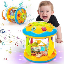 Baby Toys for 6-12 Months, Rotating Light Up Music Projector with Ocean Theme, Crawling Toy for Toddlers