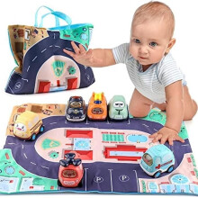 Baby toy cars for boys and girls aged 1-2-3 years, set of 6 toddler toy cars, "push and go"