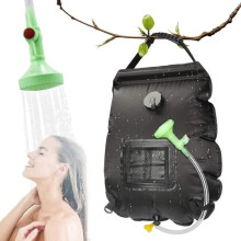 Solar camping shower - 20 L - with temperature display - Portable black