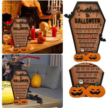 Wooden pumpkin advent calendar 2023, Halloween and Christmas decoration, gift