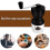 Manual Coffee Grinder with Ceramic Burrs, Hand Coffee Mill with 2 Containers Adjustable Coarseness 4