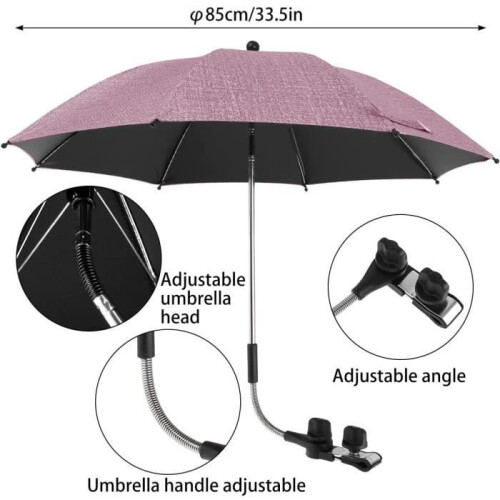 Universal umbrella for prams and buggies, UV protection 50+, diameter 85 cm, with umbrella handle - red 1