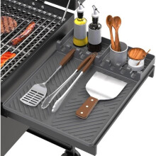 Grill mat compatible with Blackstone, silicone spatula mat, silicone baking mat (29 x 40 cm, gray)