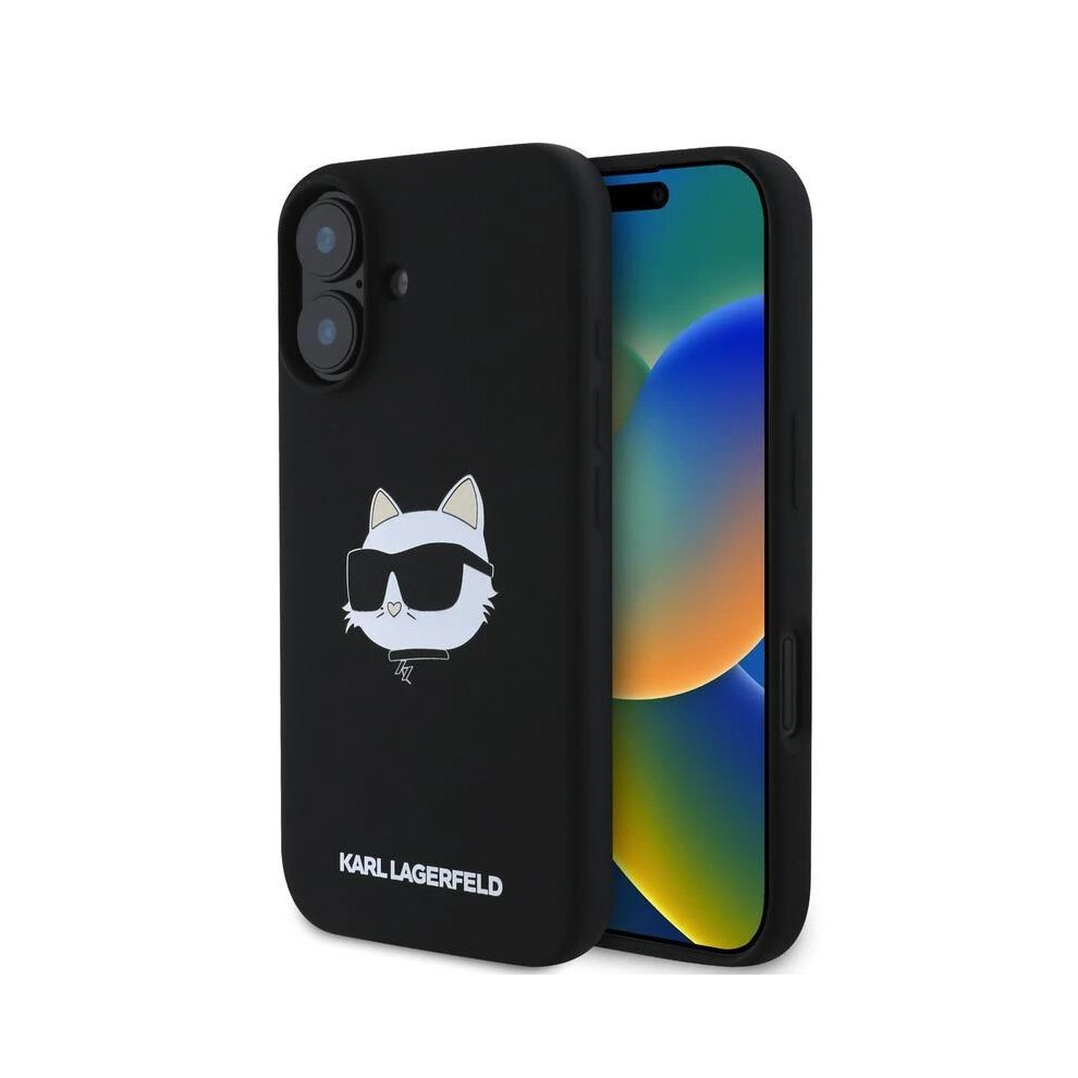 Karl Lagerfeld Liquid Silicone Choupette Head Case For Iphone 16 Black 3666339319687