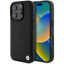 BMW Leather Hot Stamp Case for iPhone 16 Pro Max 6.9" Black
