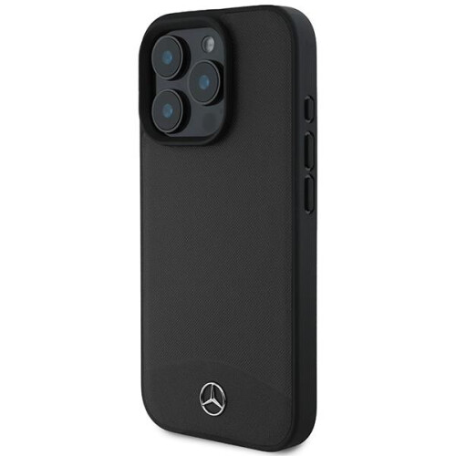 Mercedes-Benz Mercedes Textured And Plain Leather Case for iPhone 16 Pro Black 1