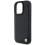 BMW BMW Signature Leather Crossing Lines Pattern Case for iPhone 16 Pro 6.3" Black 6