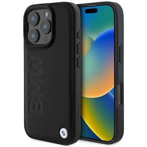 BMW iPhone 16 Pro BMW Læder MagSafe Etui Sort