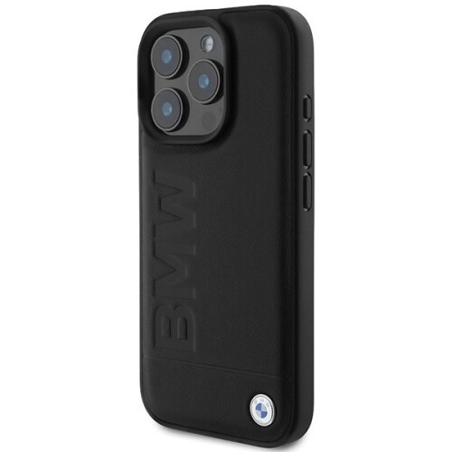 BMW BMW Leather Hot Stamp Case for iPhone 16 Pro Max 6.9" Black 1