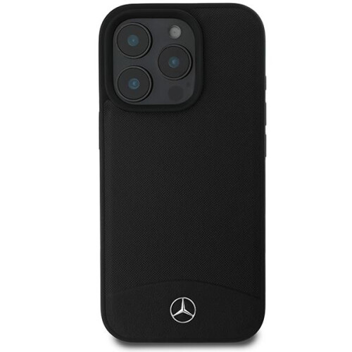 Mercedes-Benz Mercedes Textured And Plain Leather Case for iPhone 16 Pro Black 2