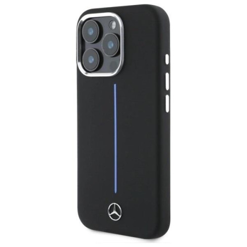 Mercedes-Benz Mercedes Silicone Blue Stripe Case for iPhone 16 Pro Max 6.9" Black 1