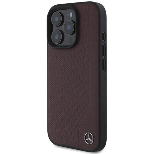 Mercedes-Benz Etui til iPhone 16 Pro Max Mercedes Træ Læder MagSafe Rød 1