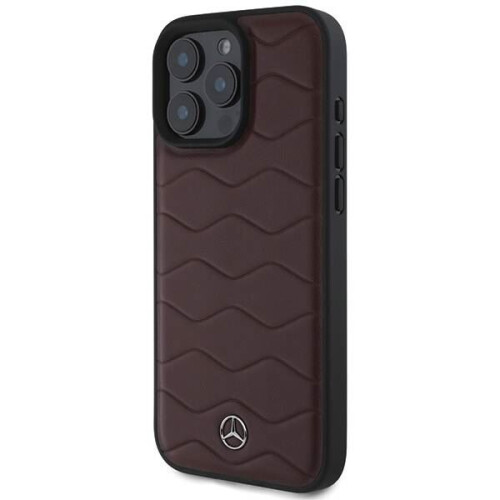 Mercedes-Benz Mercedes MB Waves Leather Case for iPhone 16 Pro Max 6.9" Red 1