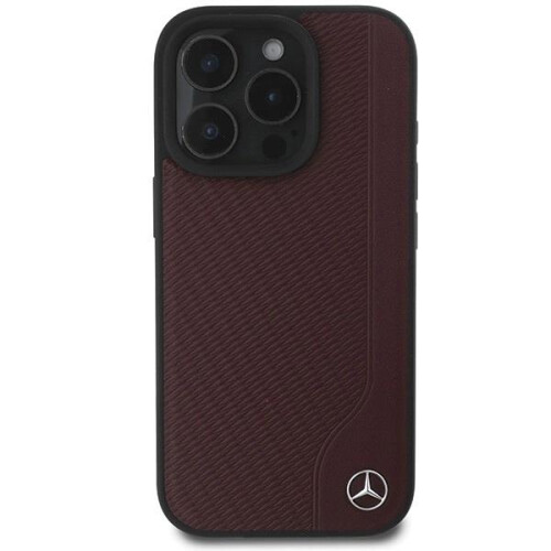 Mercedes-Benz Etui til iPhone 16 Pro Max Mercedes Træ Læder MagSafe Rød 2