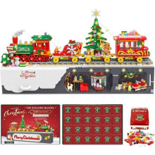 Advent Calendar 2024: Christmas Train with Lights, 24 Boxes (1,529 Pieces), Christmas Gifts